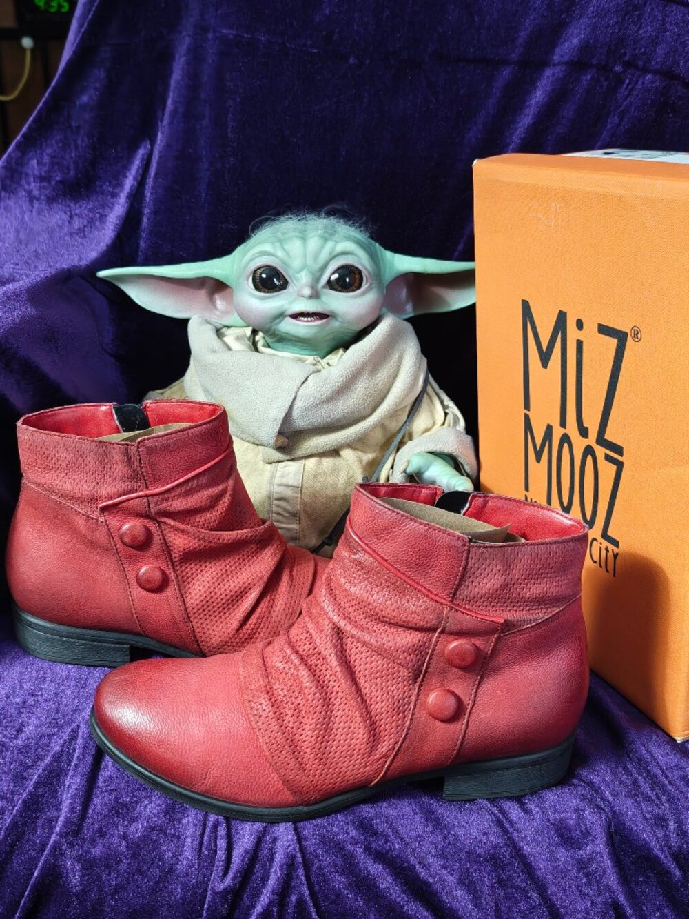 Miz Mooz Sallie Button Booties in Scarlet Red Size 43 (11.5-12)